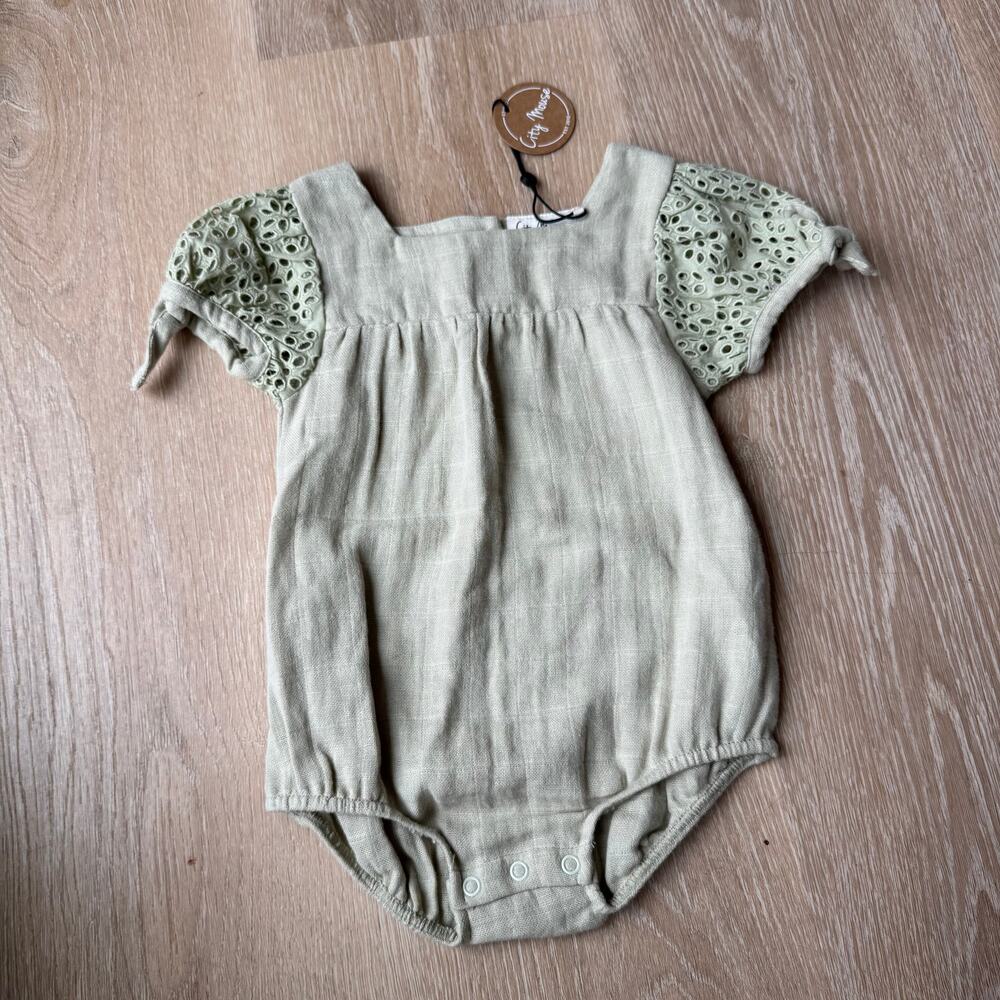 City Mouse Short Sleeve Romper - Size 18-24m